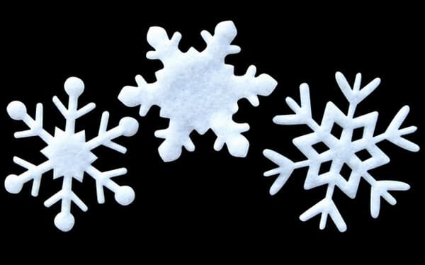 35mm felt white snowflake shape for window home decoration